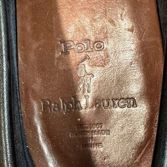 VERY GOOD Rancourt & Co. x Polo Ralph Lauren Penny Loafers Black / Brown USA 9 - Picture 9 of 12